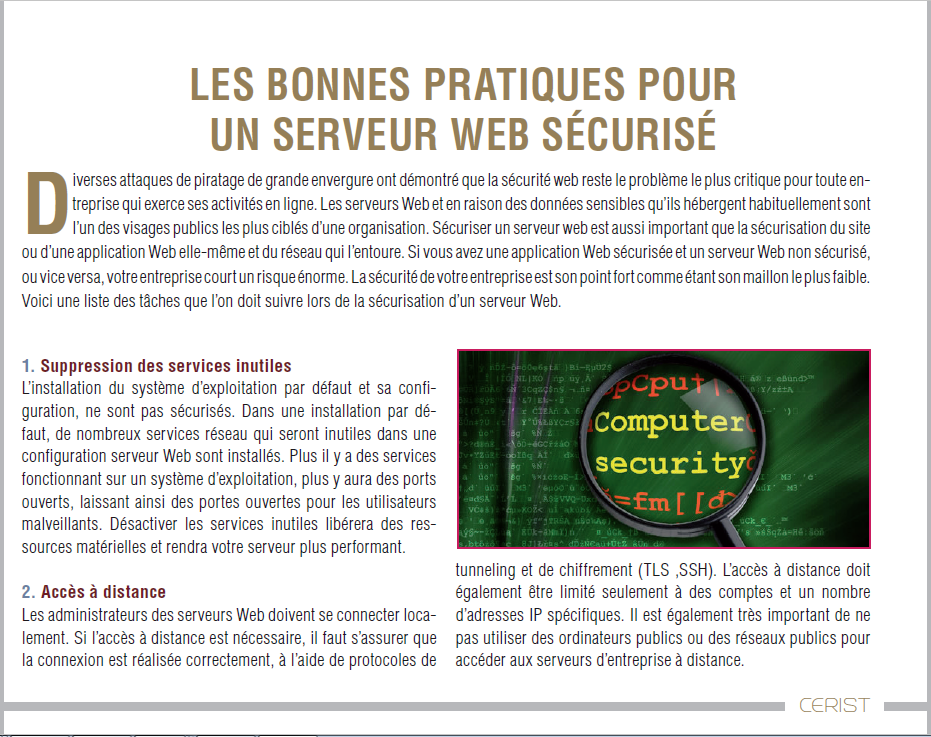 Bonnes pratiques pour un serveur web sécurisé