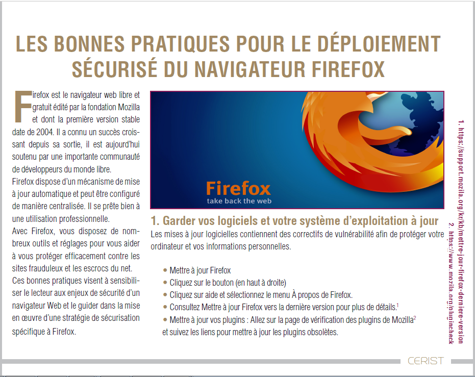 Déploiement sécurisé du navigateur Firefox